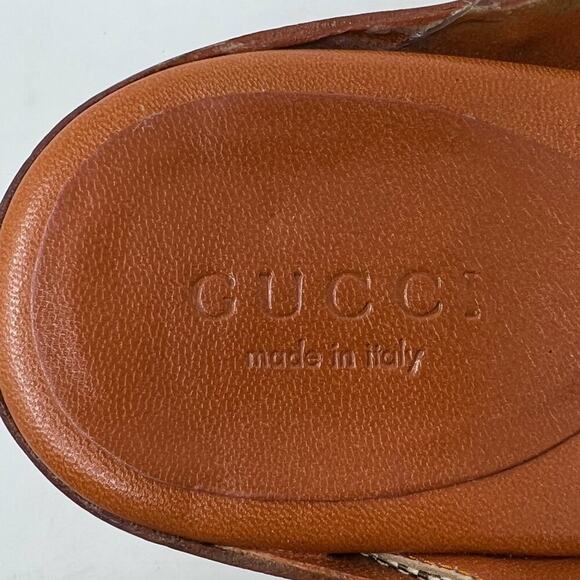 Gucci Monogram Canvas & PVC Slide Sandals – Size 7.5 - Picture 6 of 10